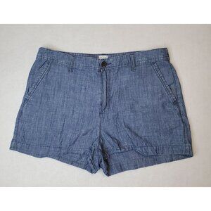 A New Day Denim Knit Shorts Blue Cotton Flat Front Women's 12
